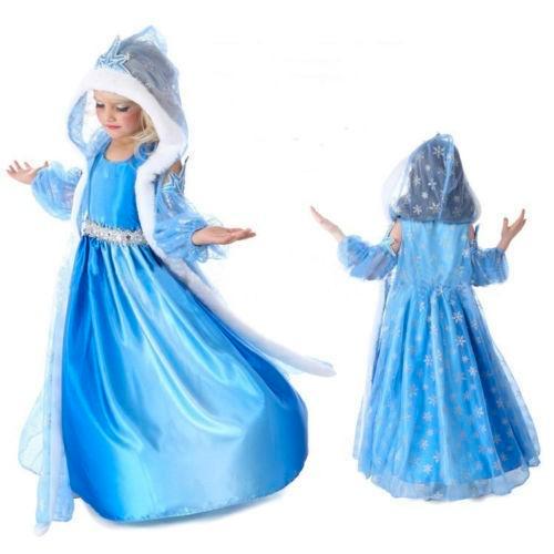 SUPER SALE Frozen Elsa Jurk met capuchon maat 140/146, Kinderen en Baby's, Kinderkleding | Maat 140, Nieuw, Meisje, Jurk of Rok