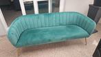 Groene velvet stof bankje, Huis en Inrichting, Banken | Sofa's en Chaises Longues, Ophalen, 150 tot 200 cm, Tweepersoons, 75 tot 100 cm