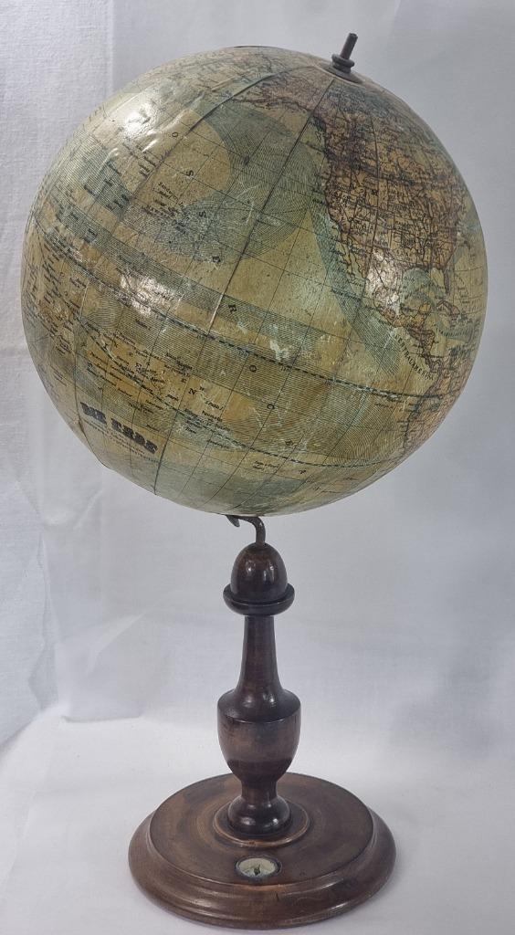 antieke Globe "Die Erde" op houten voet kompas, Antiek en Kunst, Antiek | Kantoor en Zakelijk, Verzenden