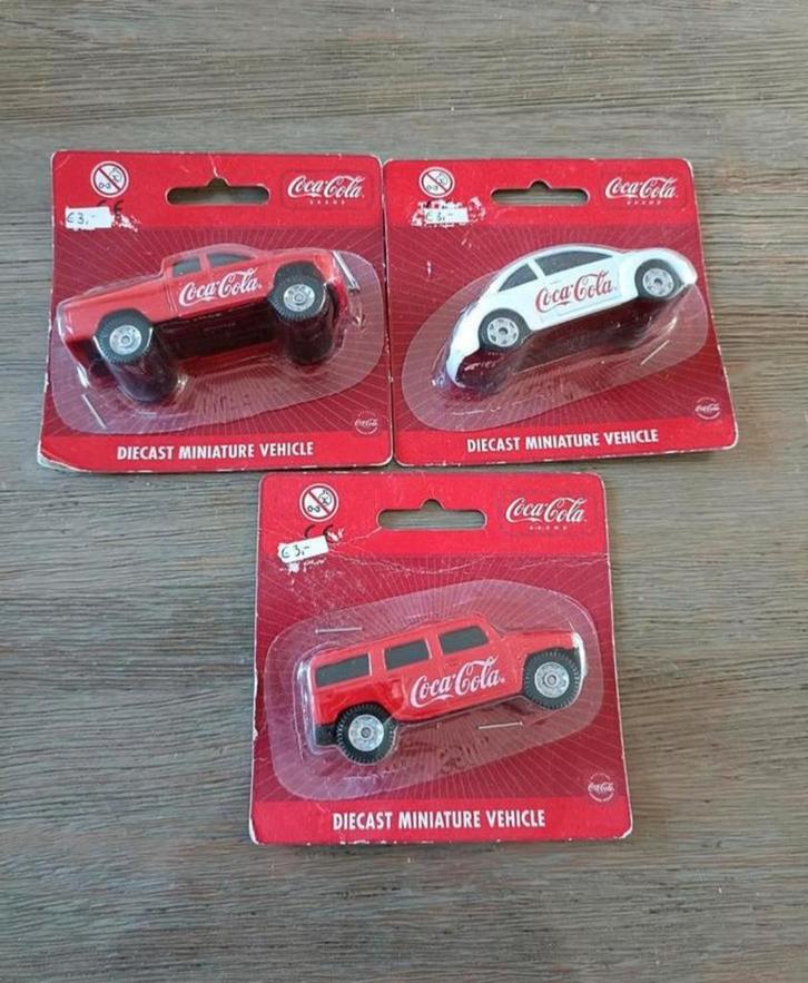 Coca-Cola Miniatuur Auto's - 3 Stuks, Hobby en Vrije tijd, Modelauto's | Overige schalen, Nieuw, Auto, Ophalen of Verzenden