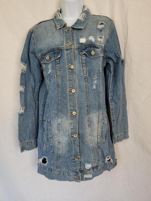 Gave lange spijkerjas mt L merk Sherry Koko, Kleding | Dames, Jasjes, Kostuums en Pakken, Zo goed als nieuw, Jasje, Maat 42/44 (L)