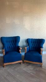 Set van 2 antieke fauteuils., Huis en Inrichting, Fauteuils, 75 tot 100 cm, Zo goed als nieuw, Stof, 50 tot 75 cm