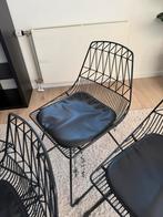 Stalen Design Stoel 4 stuks, Huis en Inrichting, Stoelen, Ophalen, Zwart, Zo goed als nieuw, Metaal