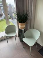 2 kunststof mintgroene stoelen, Huis en Inrichting, Stoelen, Ophalen, Kunststof, Twee, Overige kleuren