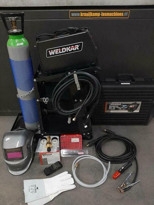 COMPLEET PAKKET! weldkar tig 1660 dc PULSE  nieuw garantie!, Doe-het-zelf en Verbouw, Gereedschap | Lasapparaten, Nieuw, Elektroden