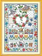 borduurpakket merklap Love, Ophalen of Verzenden, Zo goed als nieuw