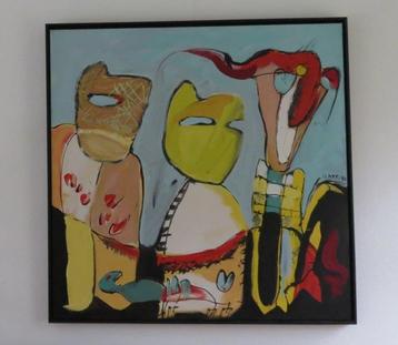 Mirjam Slaats Acryl “Oogopslag van derde man” beschikbaar voor biedingen