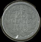 Zilveren 25 cent 1919 Wilhelmina, Zilver, Koningin Wilhelmina, Ophalen of Verzenden, Losse munt