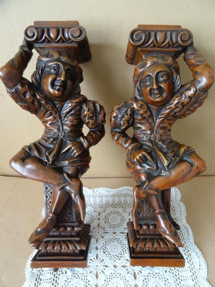 19e eeuw antieke koperen ornamenten hofnar 44cm circa 1880, Antiek en Kunst, Antiek | Overige Antiek, Ophalen of Verzenden