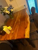Epoxy bartafel boomstam + 4 stoelen, Ophalen of Verzenden