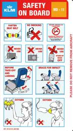 Safetycard KLM MD-11, Verzamelen, Ophalen of Verzenden, Gebruikt, Kaart, Foto of Prent