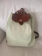 Longchamp rugtasje in pistache met leren klep, Verzenden, Gebruikt