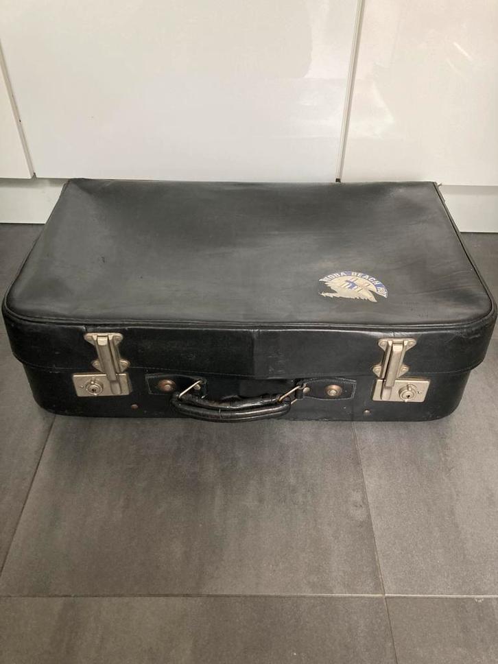 VINTAGE ENGELSE ZWART LEREN KOFFER. CHENEY, Sieraden, Tassen en Uiterlijk, Koffers, Gebruikt, Leer, 60 tot 70 cm, 35 tot 45 cm