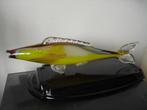 Grote glazen vis glas Forel Zweeds Murano geel 35 cm design, Ophalen of Verzenden