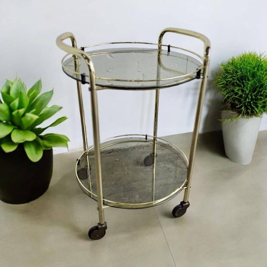 Vintage 'gouden' trolley / bar cart / tea cart, Antiek en Kunst, Antiek | Meubels | Tafels, Ophalen
