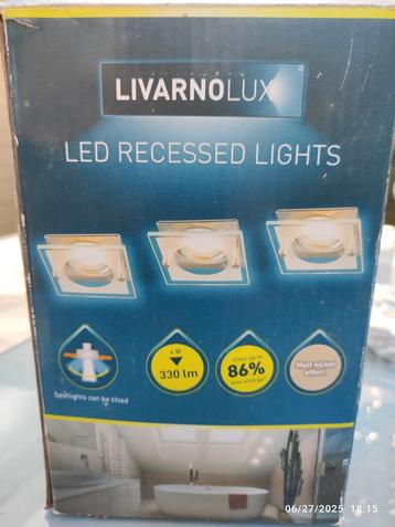 3x nieuw Livarno Lux LED recessed spots nog in doos  beschikbaar voor biedingen