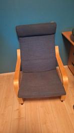 IKEA Poang fauteuil - blauw kussen, Ophalen, Hout, Gebruikt, 75 tot 100 cm