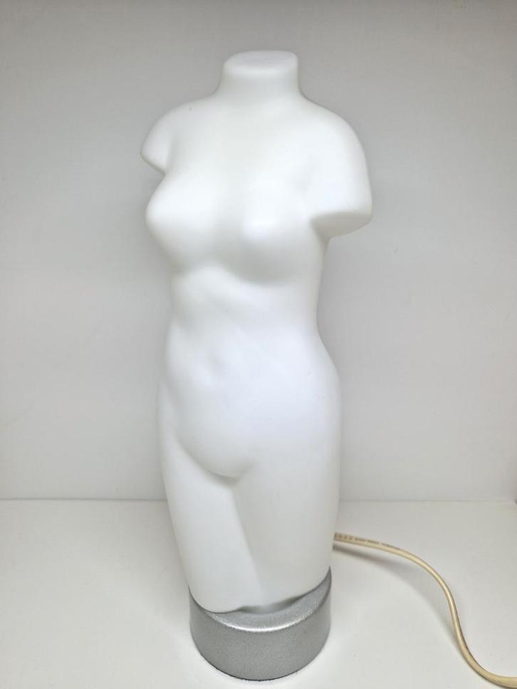 James & Poki Co gematteerd glazen torso tafellamp, 1990, Huis en Inrichting, Lampen | Tafellampen, Zo goed als nieuw, Minder dan 50 cm