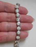 Zilveren grove tennis armband heldere stenen nr.378, Sieraden, Tassen en Uiterlijk, Armbanden, Verzenden, Zo goed als nieuw, Zilver