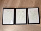 Nieuw set 3 houten fotolijsten zwart 21x29,7 cm A4 formaat, Ophalen of Verzenden, Nieuw
