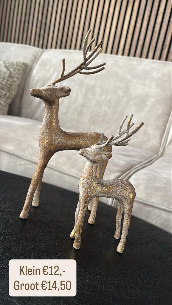 Gave gouden metalen hertjes, Diversen, Kerst, Nieuw, Ophalen of Verzenden
