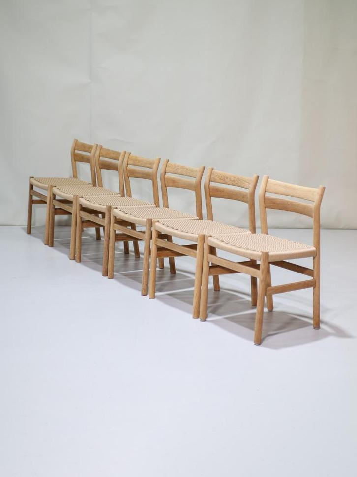 6x Børge Mogensen BM1 eetkamerstoelen eiken Deens vintage, Huis en Inrichting, Stoelen, Zo goed als nieuw, Vijf, Zes of meer stoelen