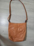 Grote Leren Buideltas Manfield Cognackleur, Ophalen of Verzenden, Gebruikt, Beige, Handtas