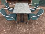 Terras set 1 tafel en 4 stoelen of meer….., Tuin en Terras, Tuinsets en Loungesets, Ophalen, 4 zitplaatsen, Gebruikt, Aluminium