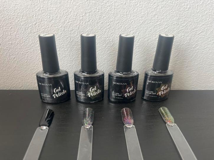 Morovan Gellak - 4 kleuren, Sieraden, Tassen en Uiterlijk, Uiterlijk | Cosmetica en Make-up, Zo goed als nieuw, Toebehoren, Handen en Nagels