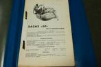 Sachs motor 3 versnellingen werkplaats / onderdelen boekje, Ophalen of Verzenden, Gebruikt