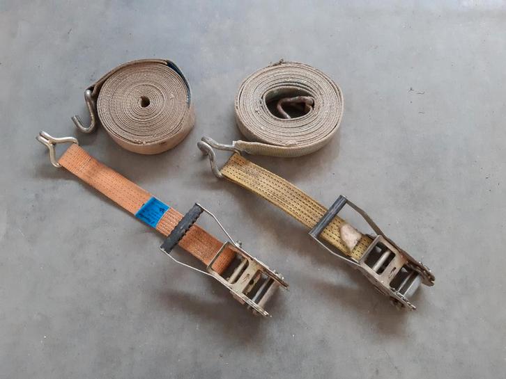 2 spanbanden - 2 Ton - 50 mm breed, Auto diversen, Aanhangwagen-onderdelen, Gebruikt, Ophalen of Verzenden