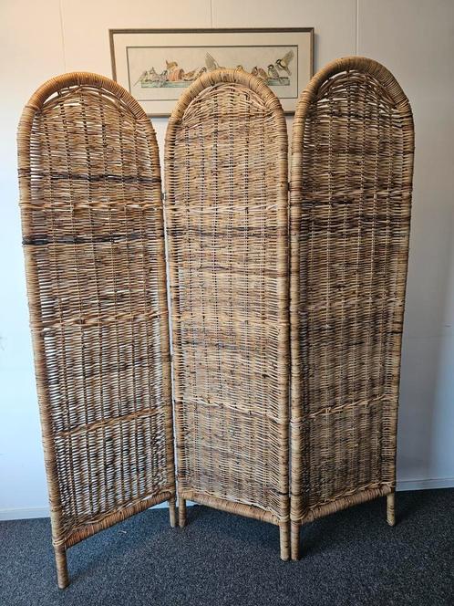 Rotan vintage kamerscherm roomdivider, Huis en Inrichting, Woonaccessoires | Kamerschermen, Gebruikt, Ophalen