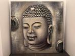 Schilderij Budha met reliëf 60x60, Huis en Inrichting, Woonaccessoires | Schilderijen, Tekeningen en Foto's, Ophalen, 50 tot 75 cm