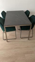 Ikea TORSBY black ceramic marble effect table, Ophalen, Zo goed als nieuw, 4 tot 6 stoelen