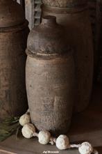 prachtige craquelé pot met deksel van hout, nepalese pot, Www.jufbrocante.nl, Www.jufbrocante.nl, Nieuw, Ophalen of Verzenden