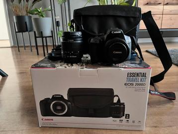 Canon eos 2000d 2 lenzen, tas, 2 sd kaarten beschikbaar voor biedingen