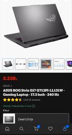 Asus ROG Strix G17 RTX 4070 Gaming Laptop, Computers en Software, Windows Laptops, Ophalen, Met videokaart, Asus, Nieuw