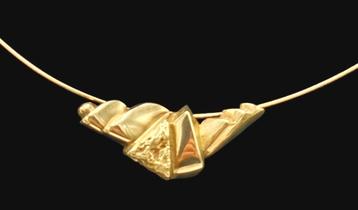 Modernistische Gouden Design Ketting  beschikbaar voor biedingen