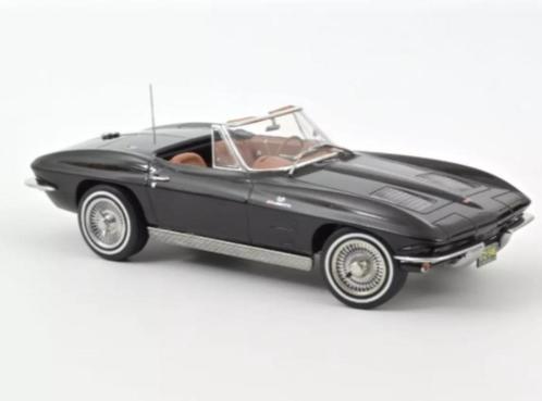 Chevrolet Corvette Sting Ray Cabrio Black 1:18 NOREV 189055, Hobby en Vrije tijd, Modelauto's | 1:18, Nieuw, Auto, Norev, Verzenden