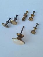 6x antiek ladeknop [art deco kastknop kast knoppen messing], Antiek en Kunst, Ophalen of Verzenden