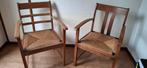 2x Antieke Stoelen met Armleuning en Touwzitting, Antiek en Kunst, Ophalen