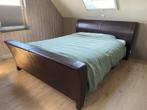 2 persoonsbed elektrisch verstelbaar leren ombouw, Huis en Inrichting, Slaapkamer | Bedden, Overige materialen, Bruin, 210 cm