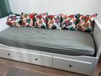 IKEA Slaapbank met 2 Matrassen 80x200 - Massief Grenen, Ophalen, Wit, Tweepersoons, Zo goed als nieuw