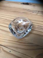 Glazen asbak met bruine accenten uit de jaren 60, Antiek en Kunst, Antiek | Glas en Kristal, Ophalen of Verzenden