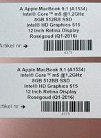 Macbook 12inch Q1-2016 A1534 M5 Intel Core 8GB 512GB, Computers en Software, Apple Macbooks, Ophalen of Verzenden, Refurbished