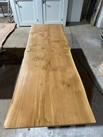 Massief eiken Boomstam een tafel 100x300 met zwarte x-poot, Huis en Inrichting, Tafels | Eettafels, Overige vormen, 200 cm of meer