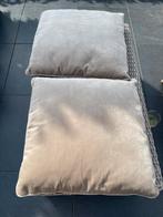 Grote verlours kussen 2x taupe kleur 55x55, Ophalen, Zo goed als nieuw