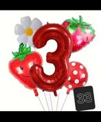 Aardbei verjaardag ballonnen, Hobby en Vrije tijd, Ophalen of Verzenden, Nieuw, Versiering, Verjaardag