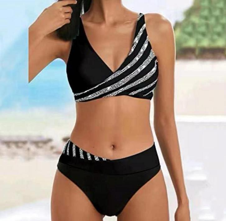dames bikini set tweedelig badpak badmode maat M gestreept, Kleding | Dames, Badmode en Zwemkleding, Nieuw, Bikini, Zwart, Ophalen of Verzenden