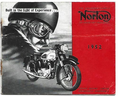 Norton 1952 brochure folder motor (N52), Motoren, Handleidingen en Instructieboekjes, Overige merken, Ophalen of Verzenden
